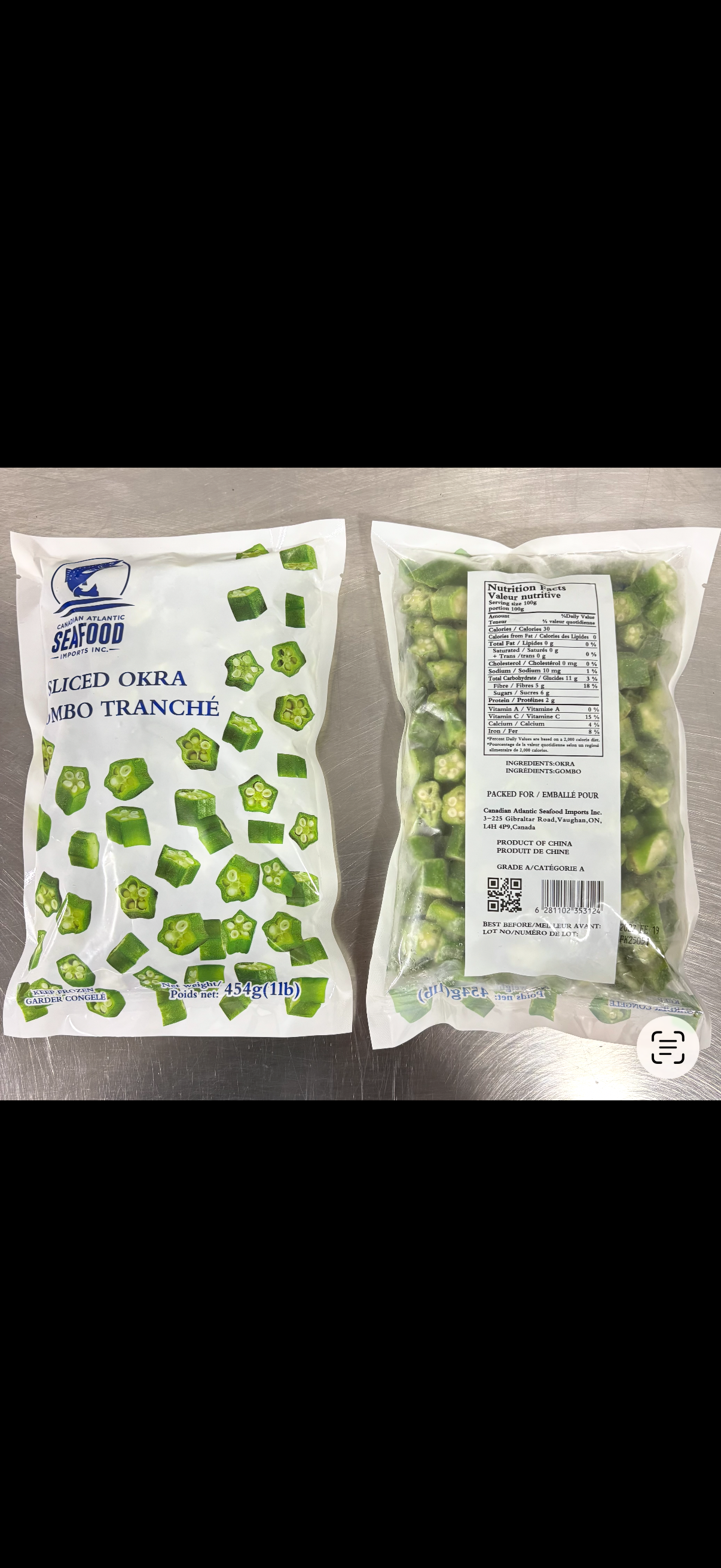 Frozen Chopped Okro